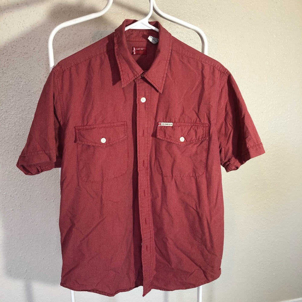 Levi’s red bottom down shirt